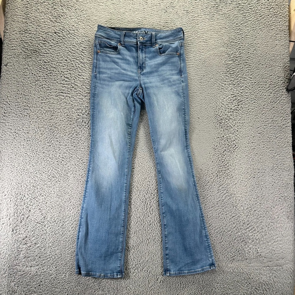 American Eagle Outfitters Kick Jeans Womens 8 Blue Cotton Denim Bootcut Stretch